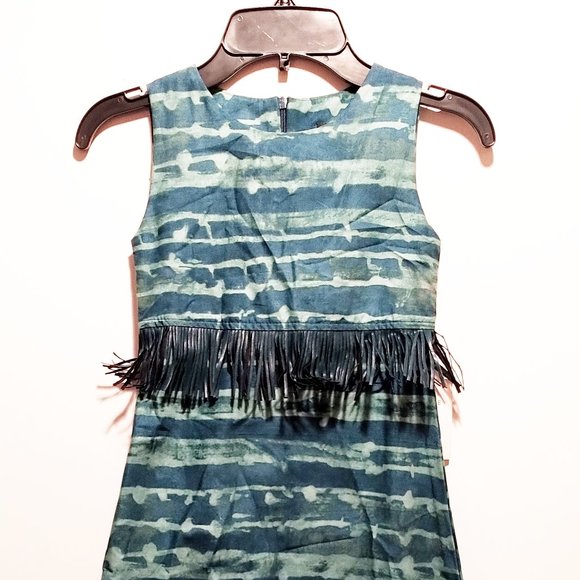 Cindy Couture Other - Cindy Couture Girls Dress Maxi Long Size 8 Sleeveless Blue Green Tassles Jumper